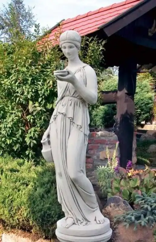 Casa Padrino Scultura Art Nouveau del Giardino Grigio A. 165 cm - Elegante Figura Decorativa da Giardino in Pietra - Accessori per la Decorazione del Giardino in Stile Barocco e Art Nouveau Meistverkauft
