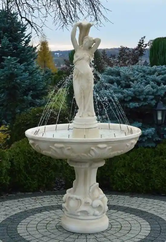 Top-Preis Casa Padrino fontana barocco sabbia Ø 110 x A. 180 cm - Magnifica fontana da giardino in stile barocco - Fontana da giardino rotonda in pietra - Accessori decorazione giardino barocco