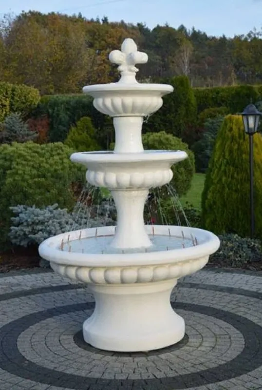 Casa Padrino fontana barocco bianco Ø 120 x A. 205 cm - Magnifica fontana da giardino in stile barocco - Fontana rotonda da giardino in pietra - Accessori da giardino barocco Begrenztes Angebot