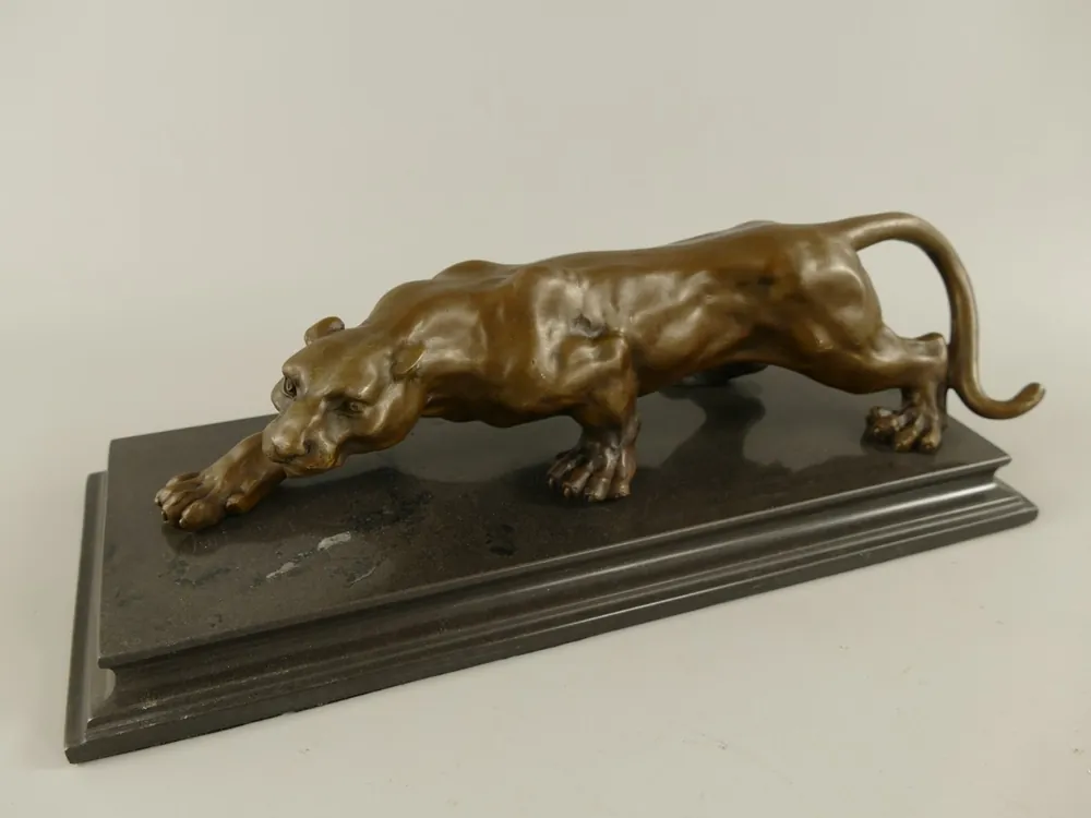 Casa Padrino scultura in bronzo di lusso leopardo su base in marmo 40 cm stile antico Online Kaufen