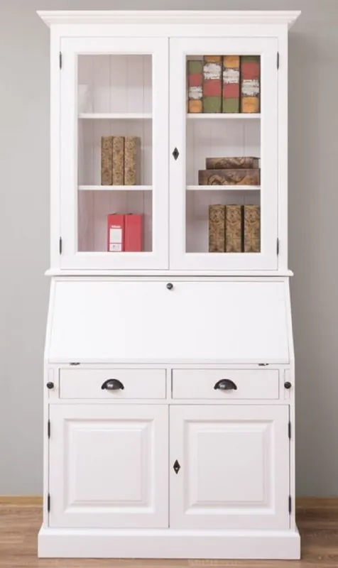Casa Padrino armadio da ufficio stile country bianco 110 x 49 x A. 219 cm - Armadio in legno massello - Armadio a mensole - Armadio soggiorno - Mobile in stile country Billig