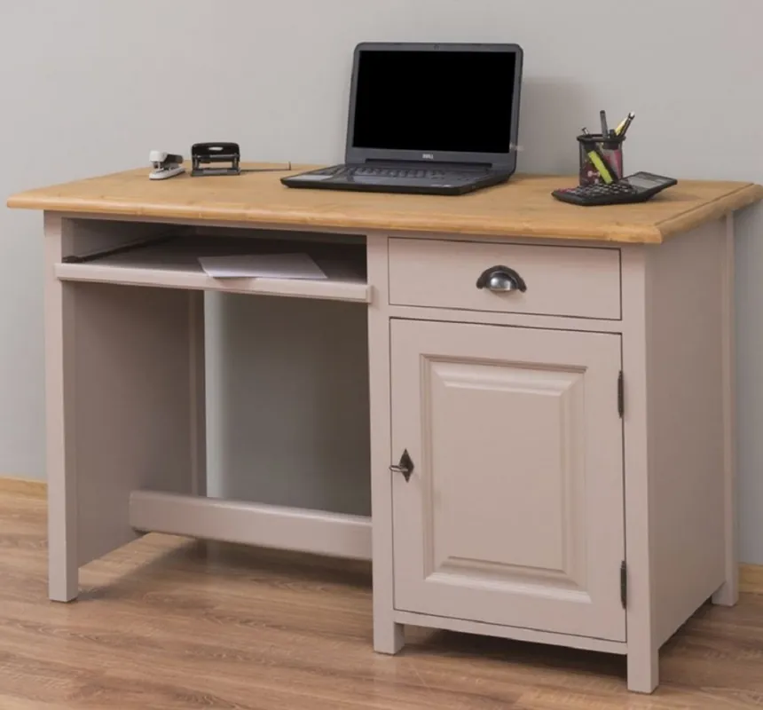 Mega-Angebot Casa Padrino scrivania in stile country grigio / naturale 130 x 60 x A. 78 cm - Segretaria in legno massello stile country - Mobile per ufficio - Mobile in stile country