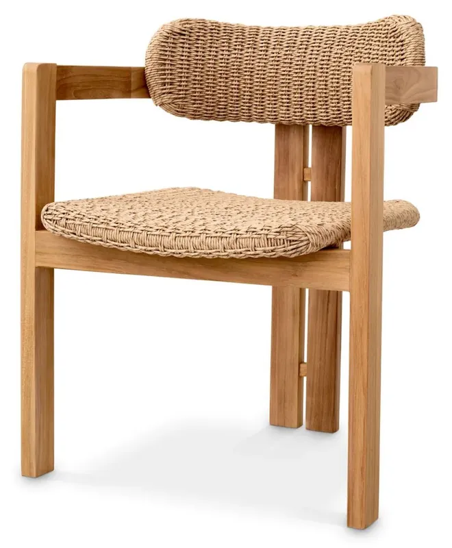 Casa Padrino sedia da pranzo di lusso in teak con braccioli naturale 60 x 53 x A. 77 cm - Sedia da giardino - Sedia da patio - Mobili da giardino - Mobili da pranzo - Mobili di lusso Neu Im Sortiment
