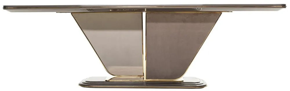 Casa Padrino tavolo da pranzo di lusso grigio / oro 252 x 112 x A. 79 cm - Tavolo da pranzo in legno massello - Mobili sala da pranzo - Mobili di lusso - Arredamento di lusso Markenprodukt