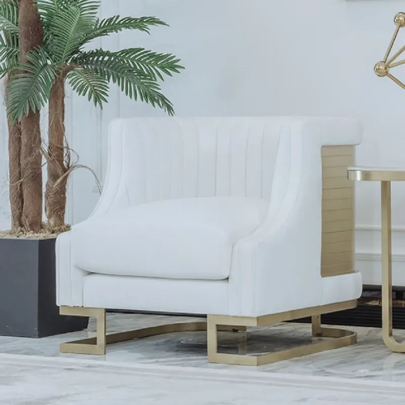 Casa Padrino poltrona di lusso bianco / oro 80 x 87 x A. 77 cm - Poltrona soggiorno - Poltrona hotel - Mobile soggiorno - Mobile hotel - Mobile di lusso - Arredamento di lusso Preis Gesenkt