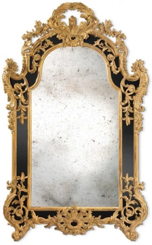 Heißes Angebot Casa Padrino specchio barocco di lusso oro / nero - Specchio da parete in stile barocco italiano fatto a mano - Mobili di lusso in stile barocco - Fatto in Italia - Collezione di Lusso