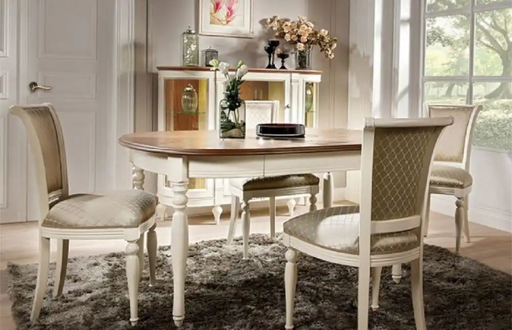 Markenprodukt Casa Padrino set da pranzo Art Nouveau di lusso marrone / oro / crema - 1 Tavolo da Pranzo Allungabile Art Nouveau e 4 Sedie da Pranzo Art Nouveau - Mobili per sala da pranzo Art Nouveau di lusso