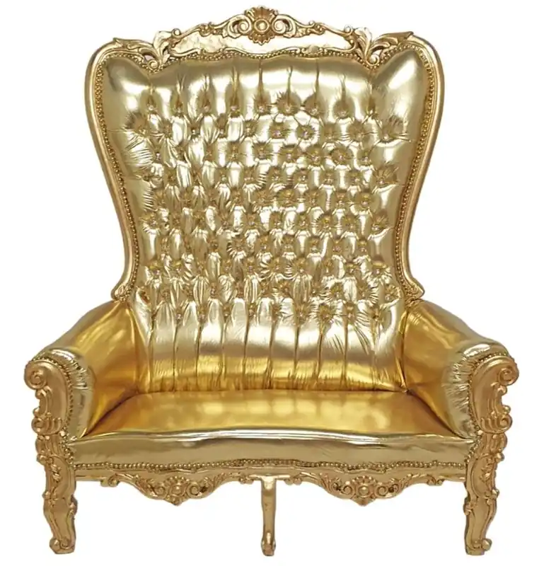 Beliebt Casa Padrino Poltrona Trono Doppio Barocco Maestoso Effetto Pelle Oro Strass Bling Bling - Poltrona Gigante - Sedia Trono Divano Tron