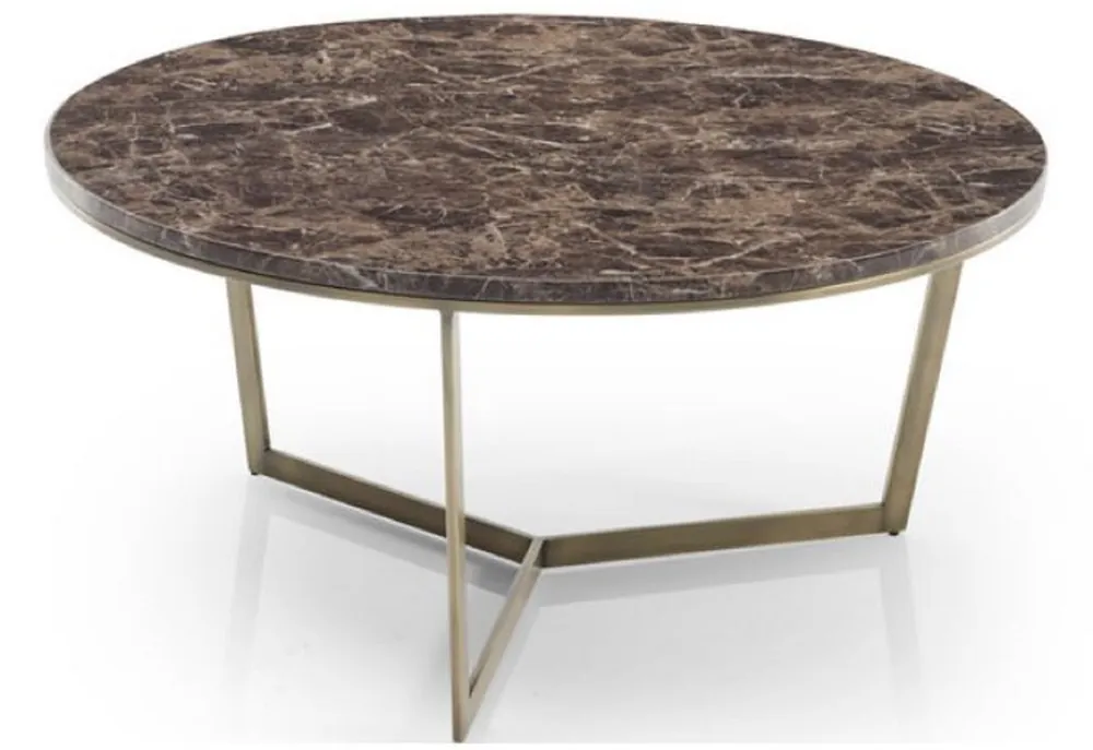 Casa Padrino tavolo da salotto di lusso nero / ottone Ø 90 x A. 41 cm - Tavolo da soggiorno rotondo con piano in marmo artificiale - Mobili soggiorno - Mobili hotel - Mobili di lusso Finale Aktion