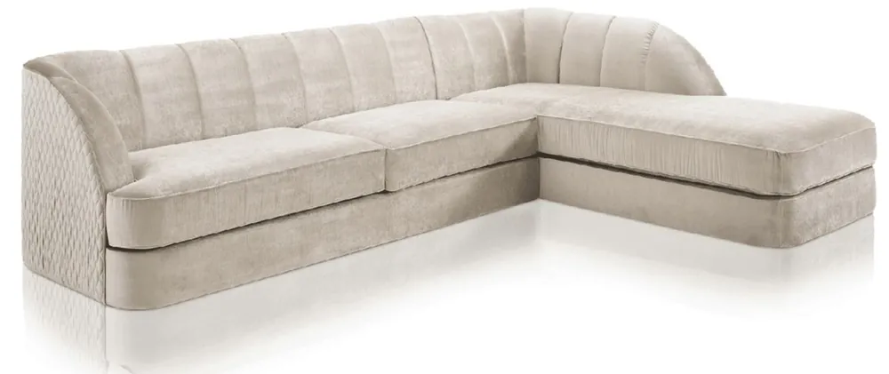Ausverkauf Casa Padrino divano angolare di lusso grigio 320 x 230 x A. 85 cm - Divano da soggiorno - Mobile da soggiorno - Mobile di lusso - Arredamento soggiorno di lusso