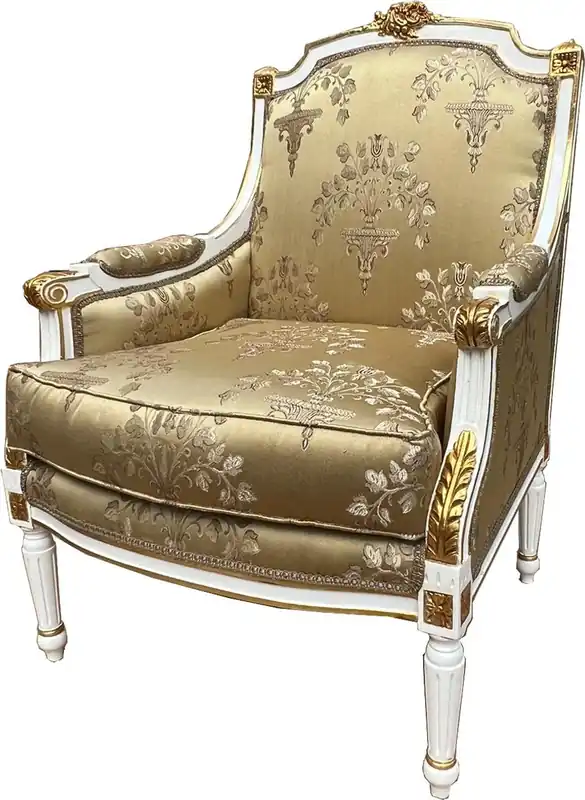 Casa Padrino poltrona barocco modello impero oro / bianco / oro - Mobili per soggiorno interni Bestseller
