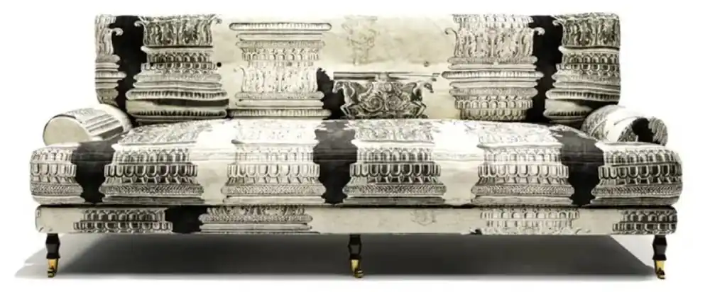 Preis Gesenkt Casa Padrino divano di lusso in velluto crema / bianco / nero / ottone 200 x 100 x A. 87 cm - Divano da soggiorno - Divano per hotel - Mobili da soggiorno - Mobili di lusso
