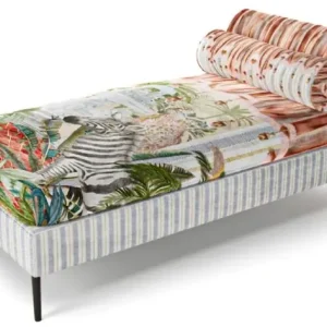 Casa Padrino Chaise Longue di Lusso Multicolore / Nero 84 x 164 x A. 80 cm - Reclinabile Soggiorno - Recamier - Mobili Soggiorno - Mobili di Lusso Knallerangebot