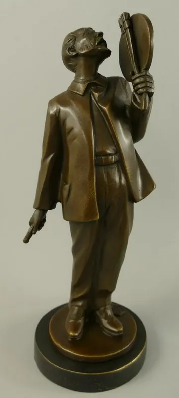 Casa Padrino scultura in bronzo Art Nouveau di lusso Vincent van Gogh bronzo / nero 10 x 9 x A. 26 cm - Figura in bronzo con base in marmo - Figura decorativa - Accessori decorativi Ausverkauf