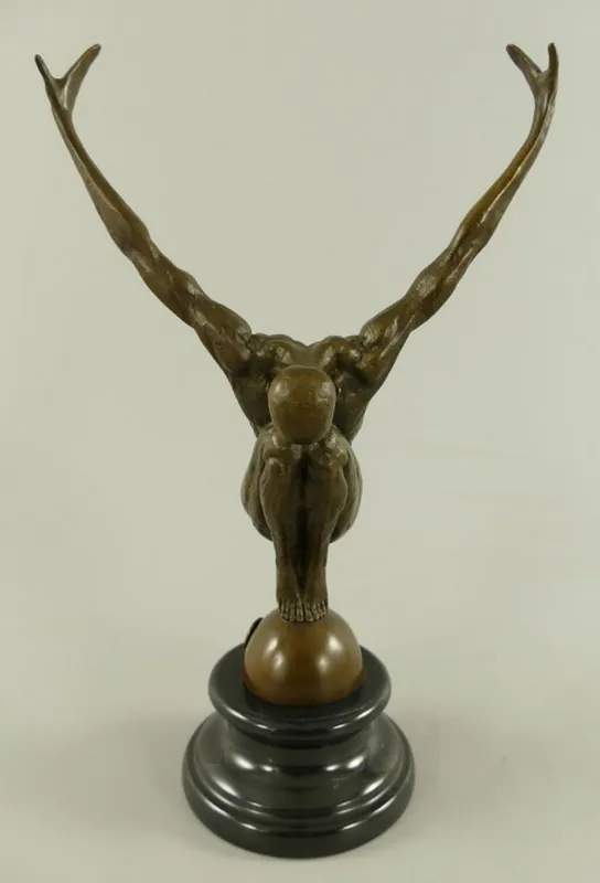 Direkt Vom Hersteller Casa Padrino scultura in bronzo di lusso palombaro alto bronzo / nero 18 x 10 x A .29 cm - Figura in Bronzo con Base in Marmo - Accessori Decorativi