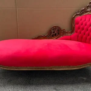 Casa Padrino chaise longue barocco lato destro rosso / marrone - Recamier in legno massello fatto a mano - Mobili da soggiorno barocchi - Nobile e Magnifico Angebot