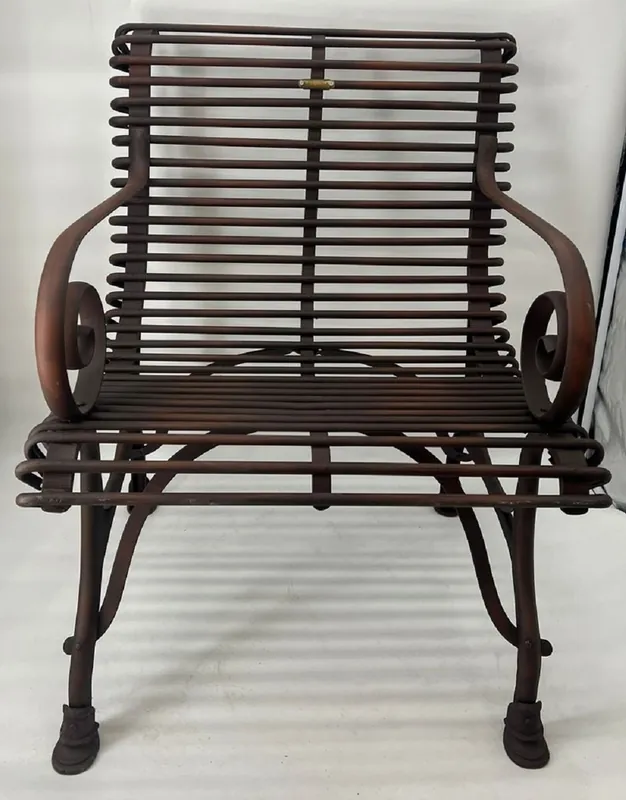 Casa Padrino sedia da giardino Art Nouveau marrone 64 x 62 x A. 71 cm - Sedia in ferro battuto con braccioli - Mobili da giardino nostalgici in ferro battuto Super-Preis
