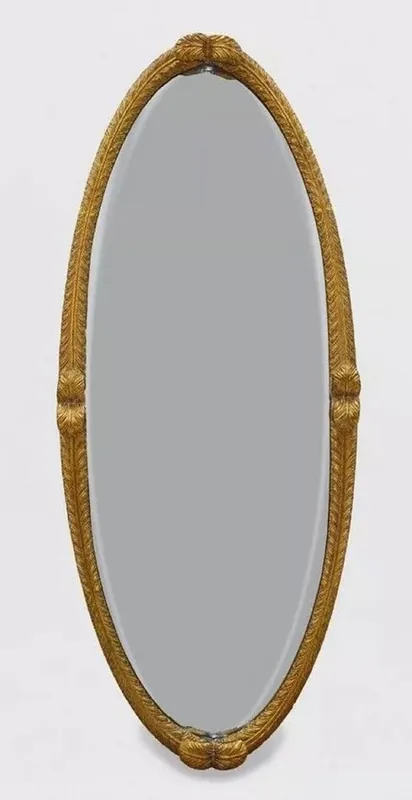 Nur Heute Casa Padrino specchio da terra barocco di lusso oro antico / marrone scuro - Specchio ovale per camera da letto in stile barocco - Mobili per camera da letto di lusso in stile barocco