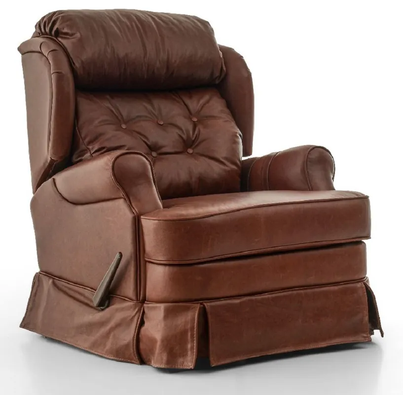 Top-Seller Casa Padrino poltrona di lusso in pelle con funzione reclinabile marrone 85 x 100 x A. 97 cm - Poltrona soggiorno in vera pelle - Poltrona TV - Mobili in vera pelle - Mobili di lusso