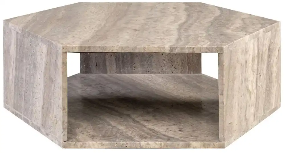 Sichere Zahlung Casa Padrino tavolo da salotto di lusso grigio 91 x 79 x A. 30 cm - Tavolo da soggiorno in pietra naturale di travertino - Mobile soggiorno - Mobile in travertino - Mobile di lusso