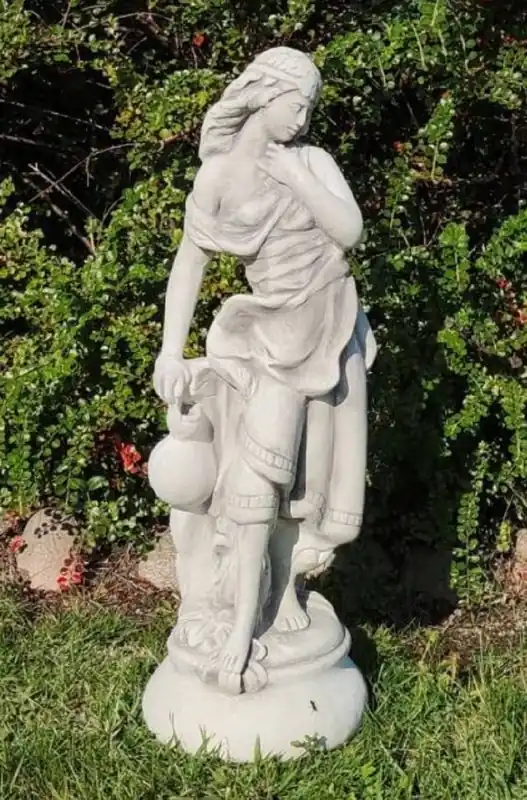 Casa Padrino Scultura Art Nouveau del Giardino Signora Grigio A. 66 cm - Elegante Figura da Giardino in Pietra - Accessori Decorativi da Giardino Barocco e Art Nouveau Neue Ware
