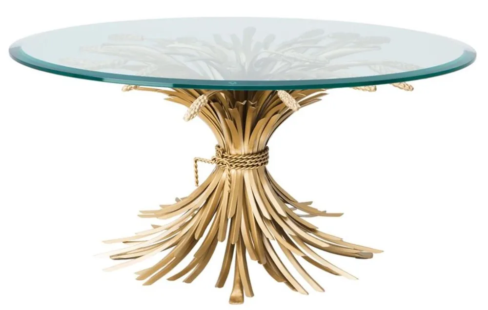 Highlight Casa Padrino mesa de centro de lujo oro antiguo Ø 90 x H. 43 cm - Muebles de Diseño