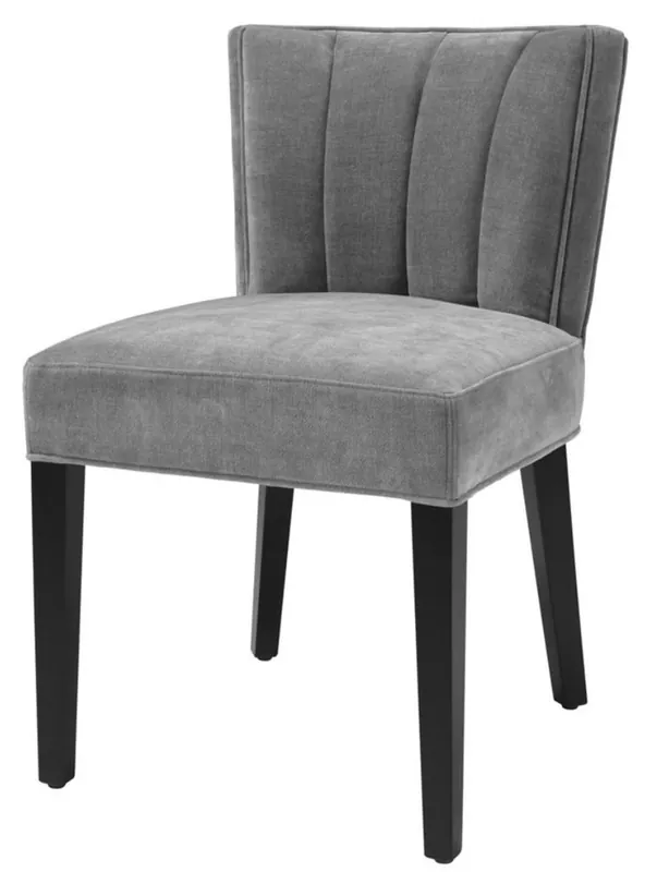 Casa Padrino silla de comedor de lujo gris / negro 51 x 62 x H. 82 cm - Muebles de Lujo para el Comedor Neue Ware