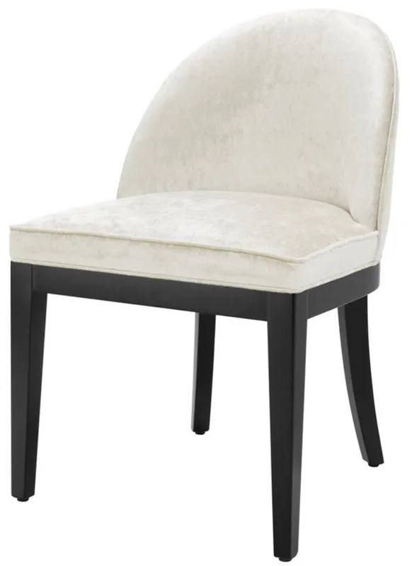 Must-Have Casa Padrino silla de comedor de lujo viejo blanco / negro 55 x 61 x H. 84 cm - Muebles de Lujo
