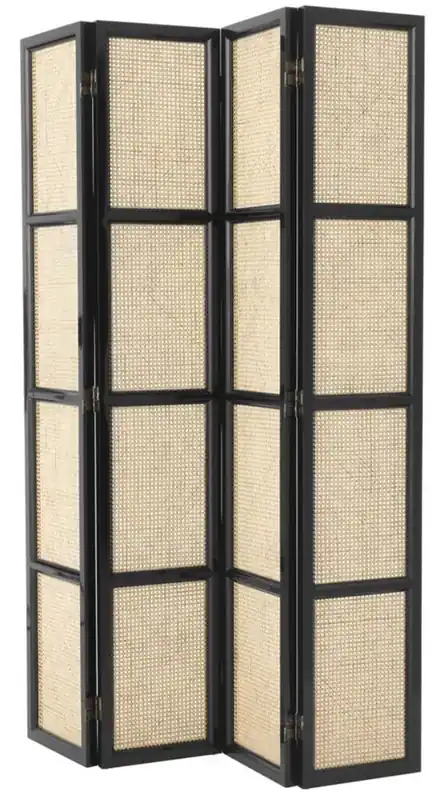 Nur Für Kurze Zeit Casa Padrino divisor de la sala de lujo natural / negro 163 x H. 225 cm - Edición Limitada
