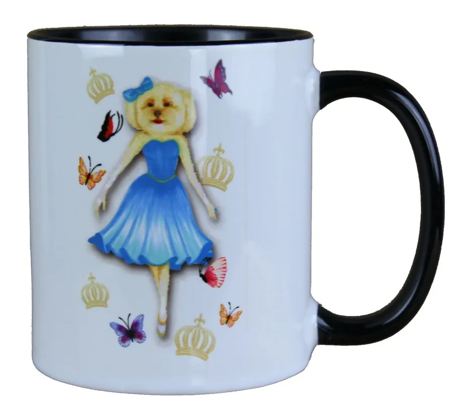 Harald Glööckler Pompöös cup dog con vestido de cocktail azul - diseñado por Harald Glööckler Neue Ware
