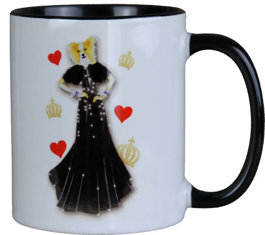 Harald Glööckler Pompöös cup dog con vestido de noche negro - diseñado por Harald Glööckler Jetzt Kaufen