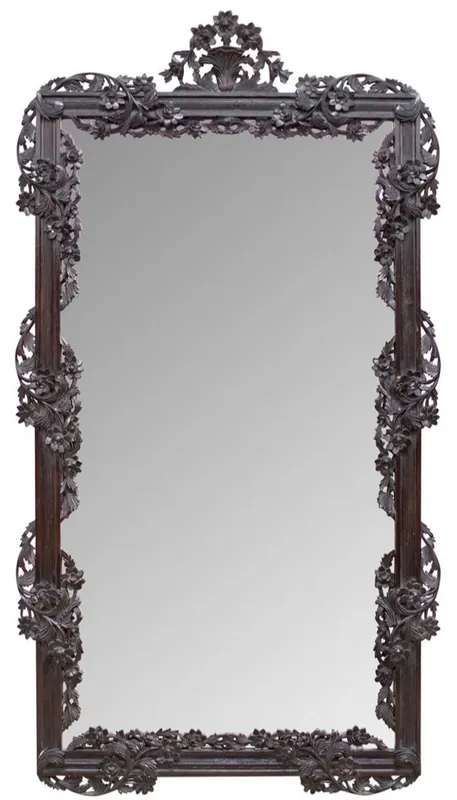 Expressversand Casa Padrino espejo / espejo de pared barroco marrón oscuro 122 x H. 224 cm - Muebles de Estilo Barroco