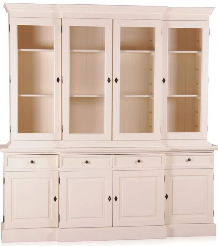 Letzte Chance Casa Padrino Shabby Chic - Gabinete estilo buffet, gabinete, estilo country, 6 puertas, estilo antiguo, blanco, con 4 cajones - Comedor con gabinete