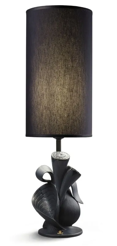 Lámpara de mesa de lujo Casa Padrino porcelana negro H53 x 17 cm - lámpara de mesa de lujo con iluminación Sale