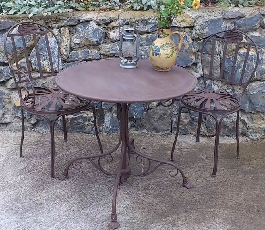 Aktuell Casa Padrino Art Nouveau Garden Furniture Set - Different Colors - 3 Piece Garden Set with Table and 2 Chairs
