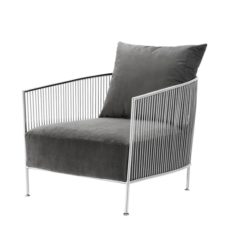 Günstig Sillón de lujo Casa Padrino Gris / Plateado 69 x 77 x H 78 cm - Designer Hotel Furniture