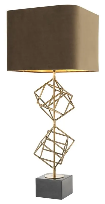 Top-Preis Casa Padrino lámpara de mesa de lujo vintage latón / marrón 40 x H. 98 cm - Lámpara de Mesa de Diseño