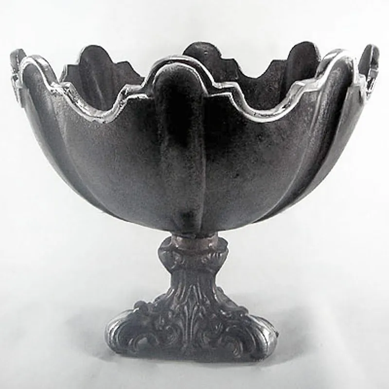 Bestseller Tazón Barroco Casa Padrino Aluminio Negro / Plateado H. 30, diámetro 36 cm - estilo antiguo