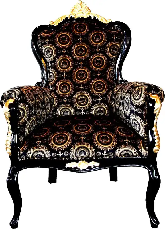 Pompöös de Casa Padrino Sillón de lujo barroco Bergere negro / dorado - Pompööser Sillón de estilo barroco diseñado por Harald Glööckler Zertifiziert