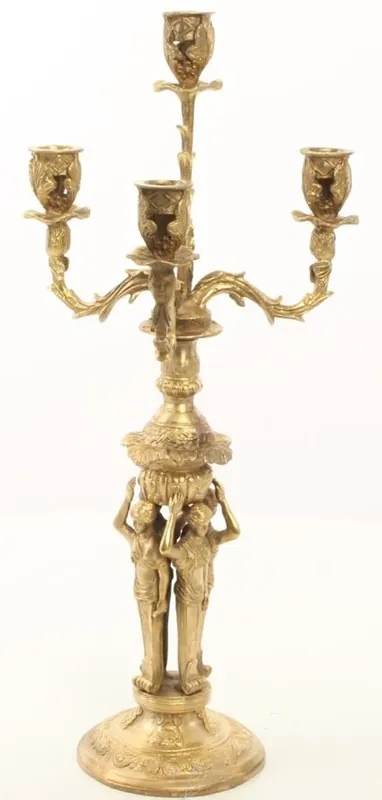Casa Padrino juego de candelabro barroco oro 16 x 16 x H. 42 cm - Candelabro de Bronce dorado Estilo Barroco Bestseller