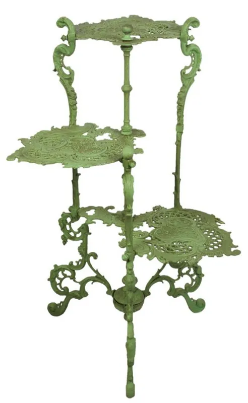 Preis Gesenkt Casa Padrino Art Nouveau de hierro fundido de almacenamiento floral / mesa de flores verde H. 80 cm - Muebles de Jardín