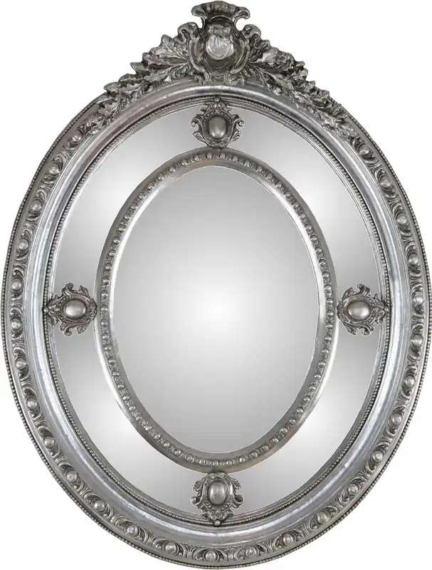 Espejo barroco Casa Padrino Plata 100 x H. 135 cm - Noble y suntuoso - madera maciza Geprüft