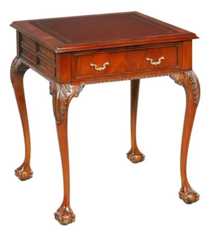 Kracherpreis Casa Padrino mesa auxiliar de caoba barroca de lujo rojo marrón / marrón 56 x 56 x H. 66 cm - Muebles de Salón Barrocos y Art Nouveau