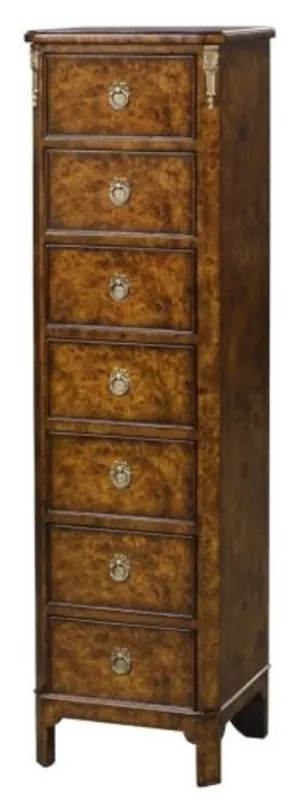 Casa Padrino Cómoda Art Nouveau de Caoba de Lujo con 7 Cajones Marrón 35 x 30 x H. 127 cm - Calidad de Lujo Saisonangebot