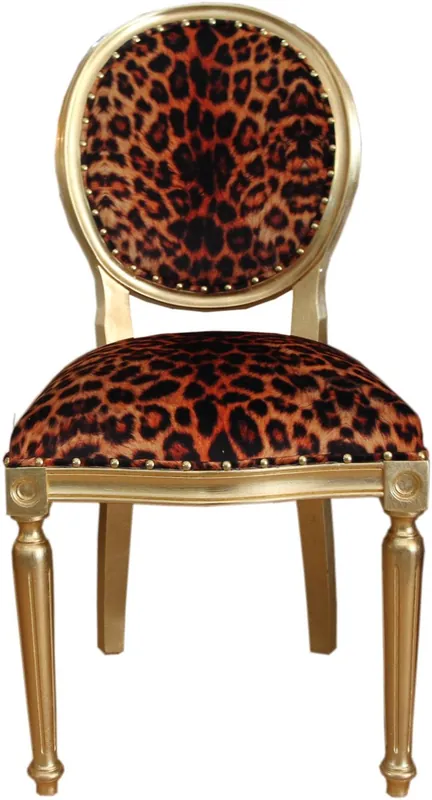 Casa Padrino barroco de comedor de lujo silla de leopardo / oro - Silla design - Hotel & Restaurant muebles - calidad de lujo Nur Heute