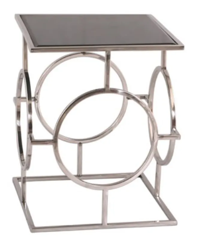 Casa Padrino mesa auxiliar de lujo plata / negro 40 x 40 x H. 50 cm - Muebles de Salón de Diseño Online Kaufen