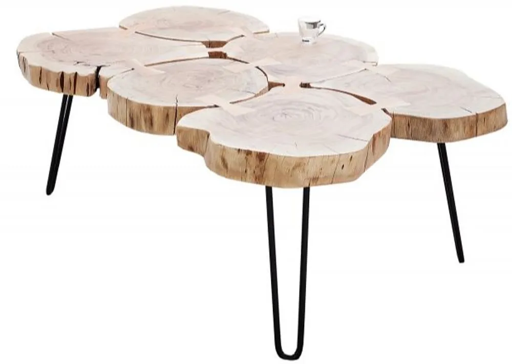 Sonderaktion Casa Padrino mesa de centro de madera maciza de acacia natural 115 x H. 40 cm - madera maciza - mesa de salón - única