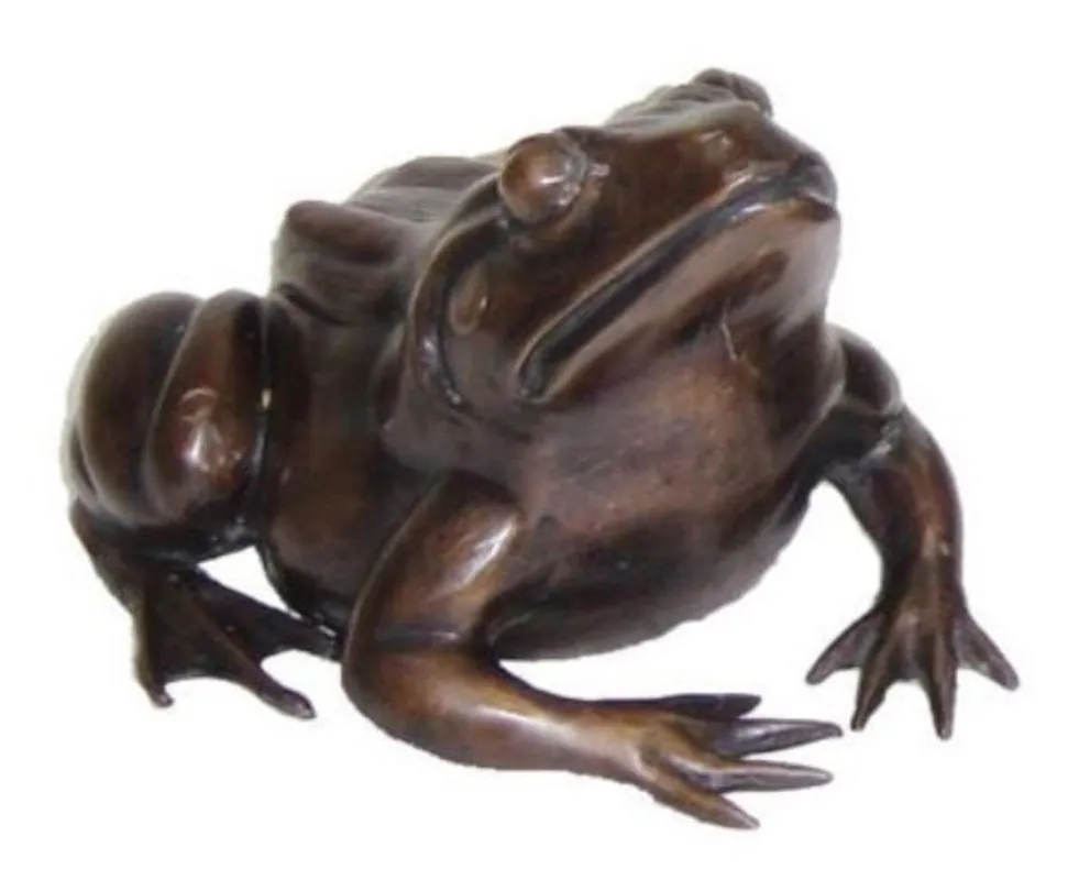 Günstig Casa Padrino rana de bronce de decoración de lujo de 24 x 30 x H. 16 cm - Figura de Bronce de Lujo