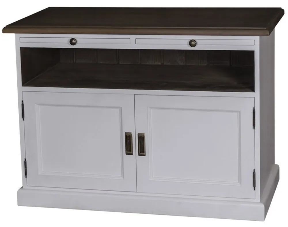 Preis Gesenkt Casa Padrino Aparador TV de Estilo Country Blanco / Negro 180 x 46 x H. 56 cm - Mueble TV Para Sala de Estar
