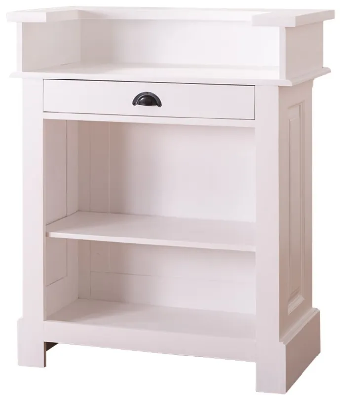 Highlight Casa Padrino mostrador de country style blanco 90 x 51 x H. 107 cm - Mesa Consola de Madera Maciza con Cajones